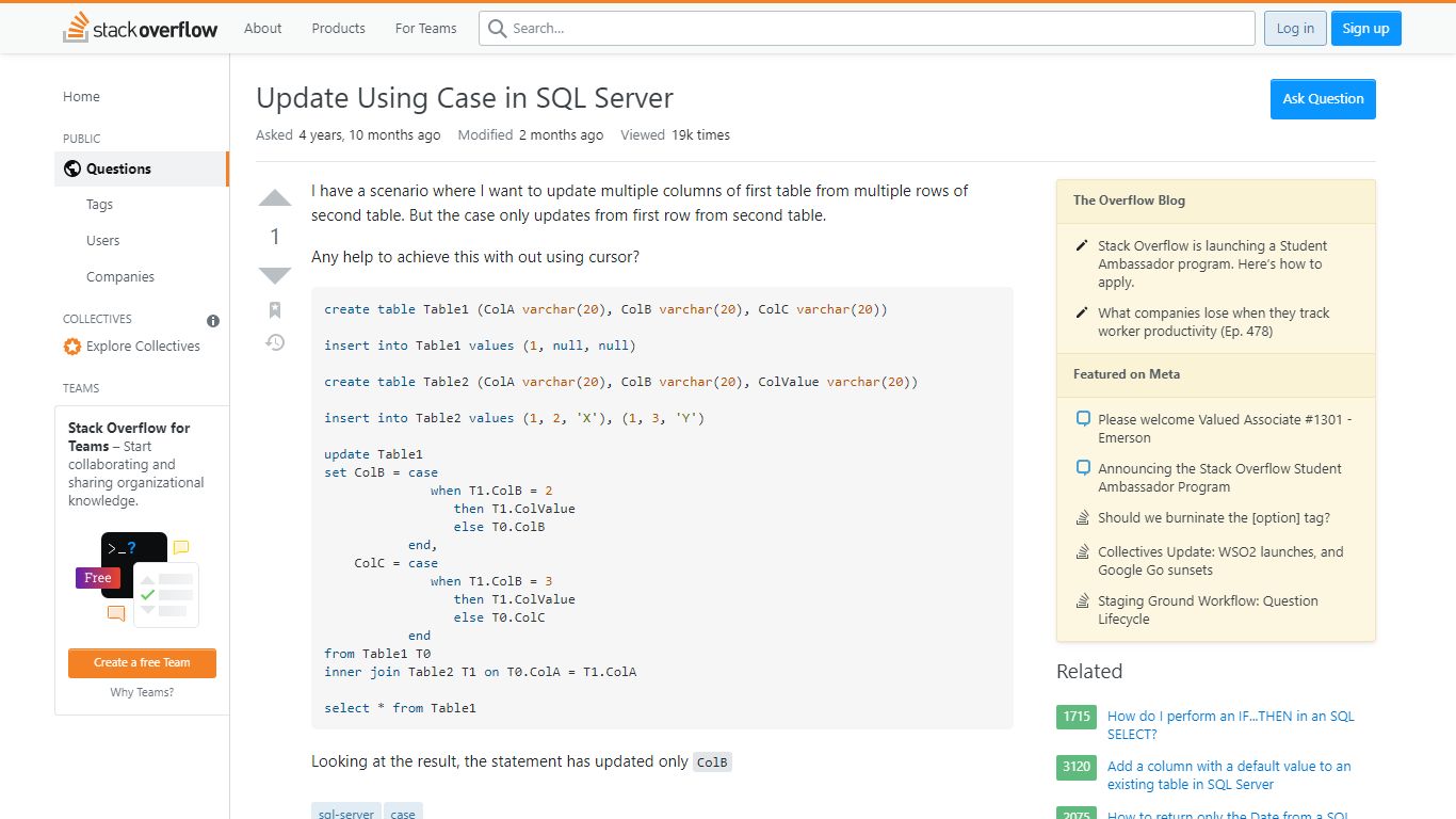 Update Using Case in SQL Server - Stack Overflow